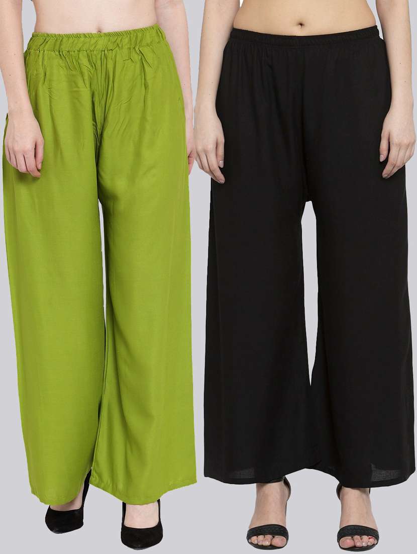 pack of 2 flared palazzos 