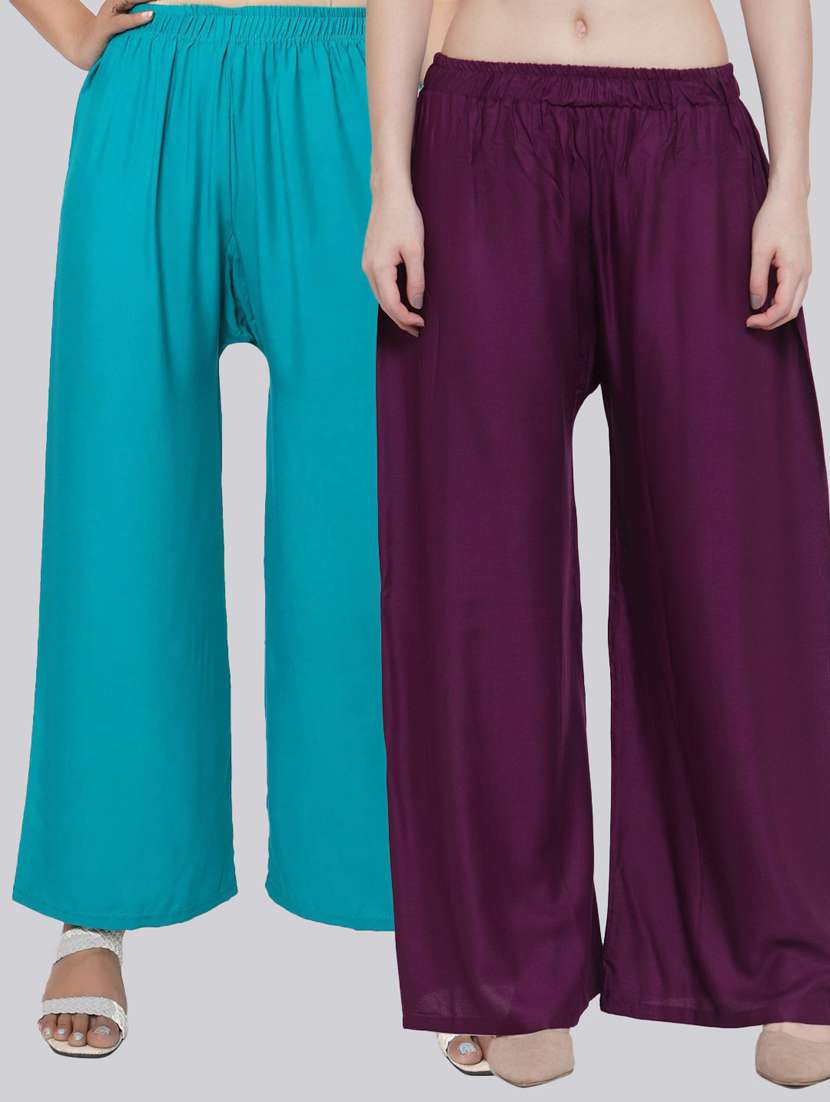 pack of 2 flared palazzos 