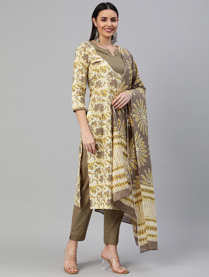 floral kurta pant set with dupatta - 18520598 - Standard Image - 2