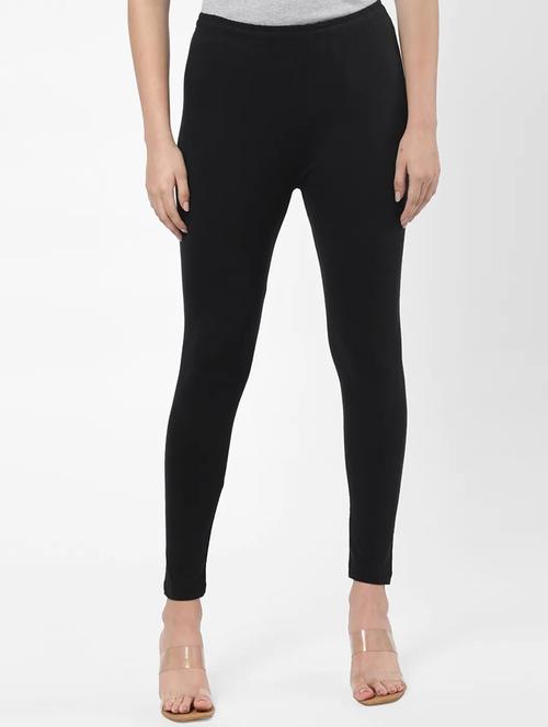 black solid full length legging - 18520612 - Standard Image - 0