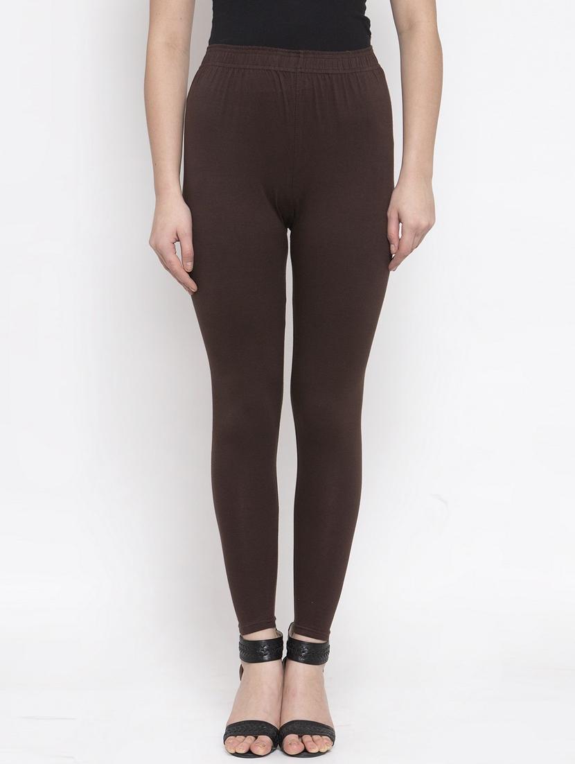 brown solid full length legging - 18520618 - Zoom Image - 0