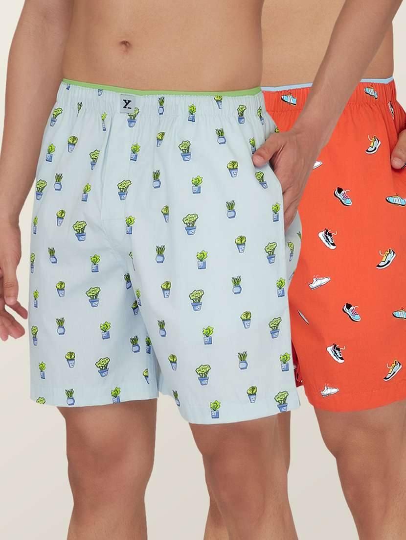 pack of 2 printed cotton boxer