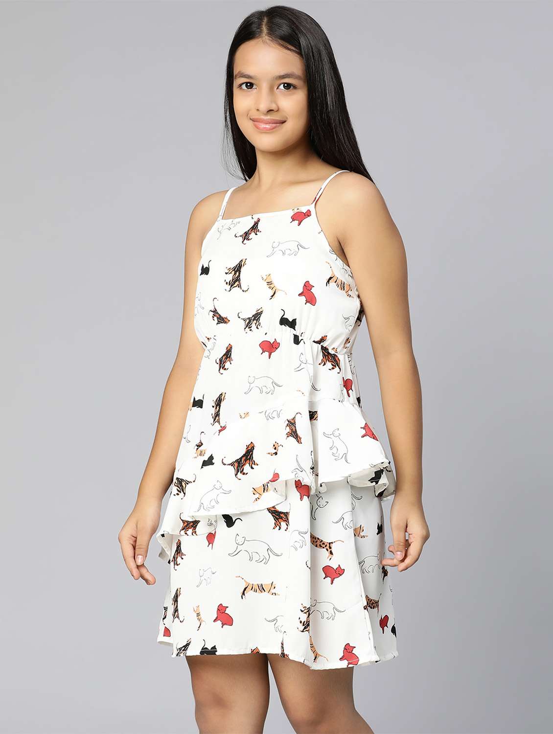Girls Square Neck Sleeveless Frock - 18523535 -  Standard Image - 2