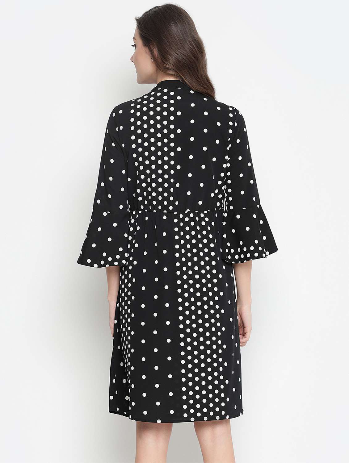 bell sleeved mandarin neck maternity wear dress - 18523602 -  Standard Image - 2