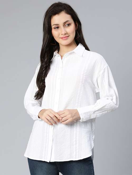 long sleeved striped regular shirt - 18523664 - Standard Image - 0