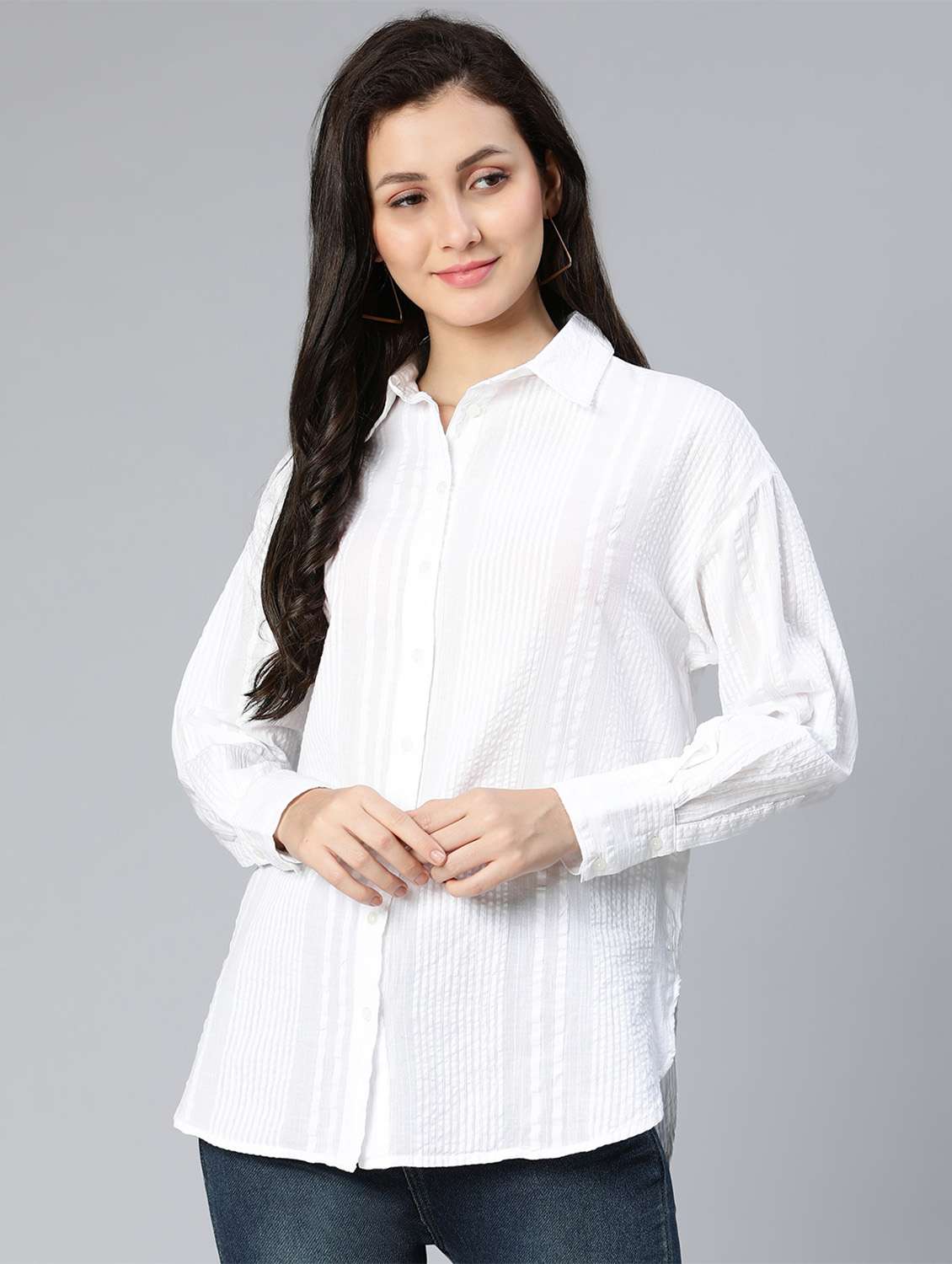 long sleeved striped regular shirt - 18523664 - Zoom Image - 0