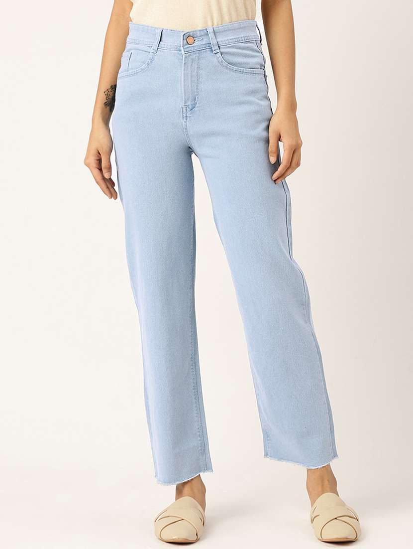 women's plain straight fit jeans