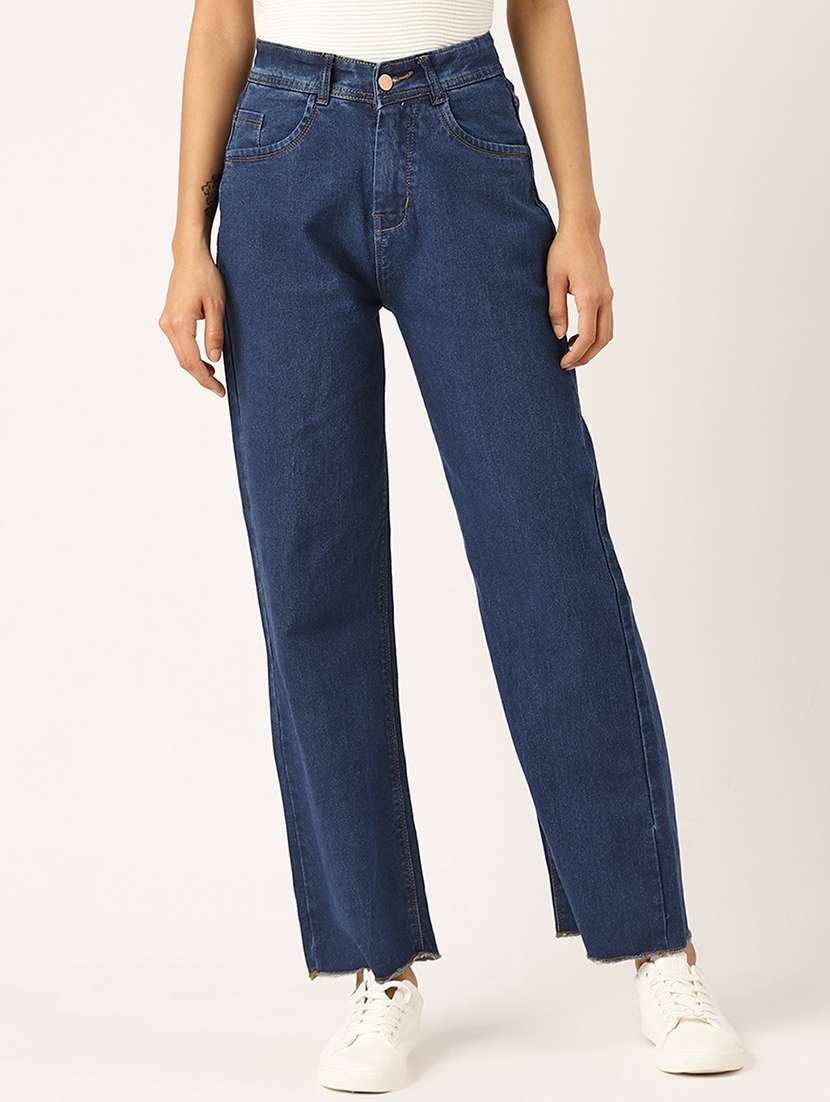 women's plain straight fit jeans