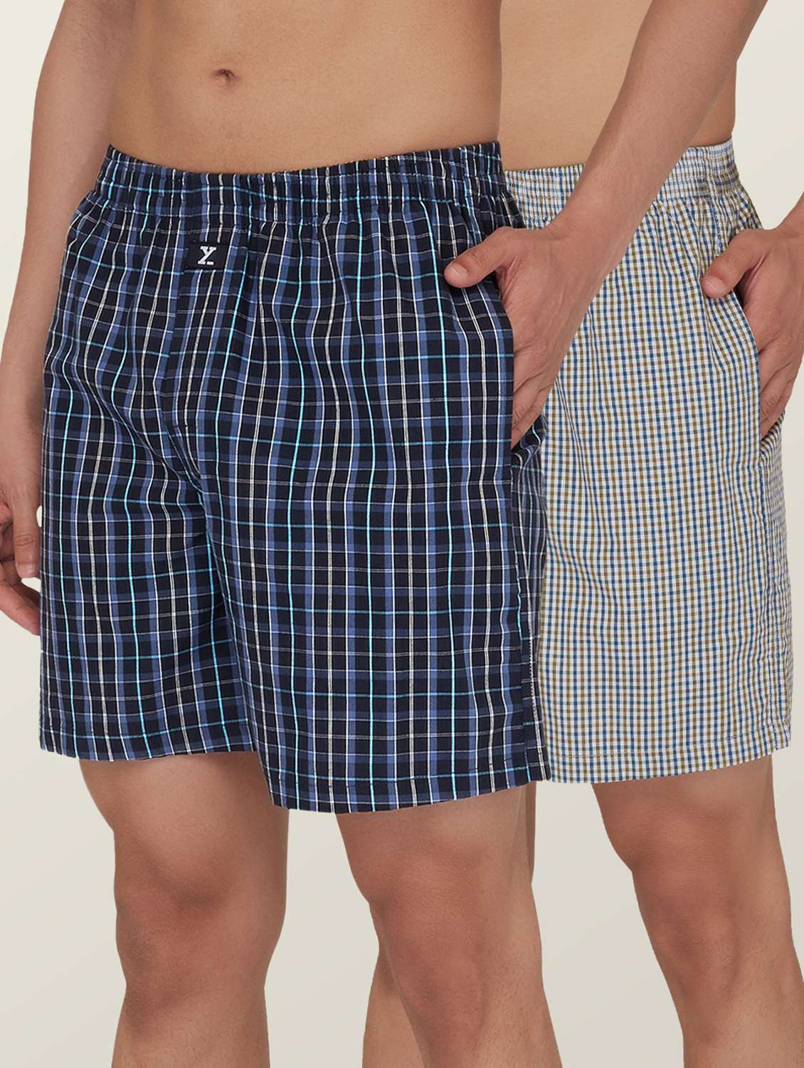 pack of 2 checkered cotton boxer