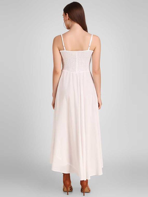 smocked detailed solid maxi dress - 18523847 - Standard Image - 2