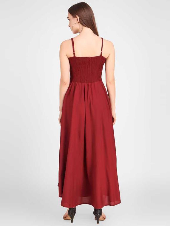 smocked detailed solid maxi dress - 18523850 - Standard Image - 2