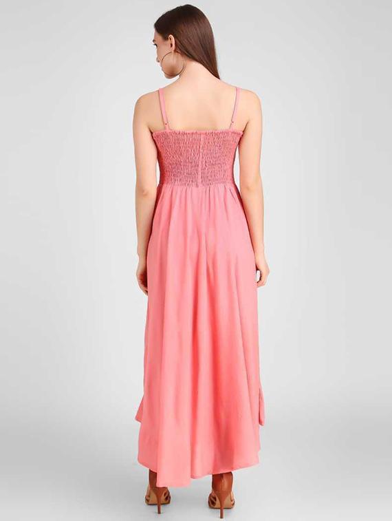 smocked detailed solid maxi dress - 18523858 - Standard Image - 2