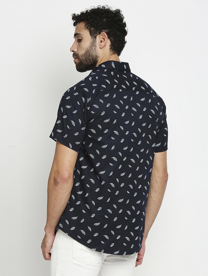mens leaf print casual shirt - 18524160 - Standard Image - 2