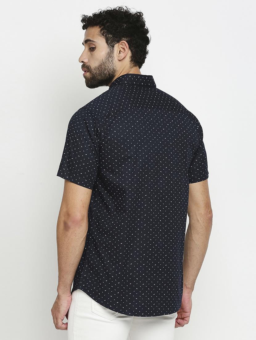 mens micro print casual shirt - 18524161 - Standard Image - 2