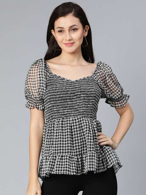 women's tiered sweetheart neck top - 18524591 - Standard Image - 0