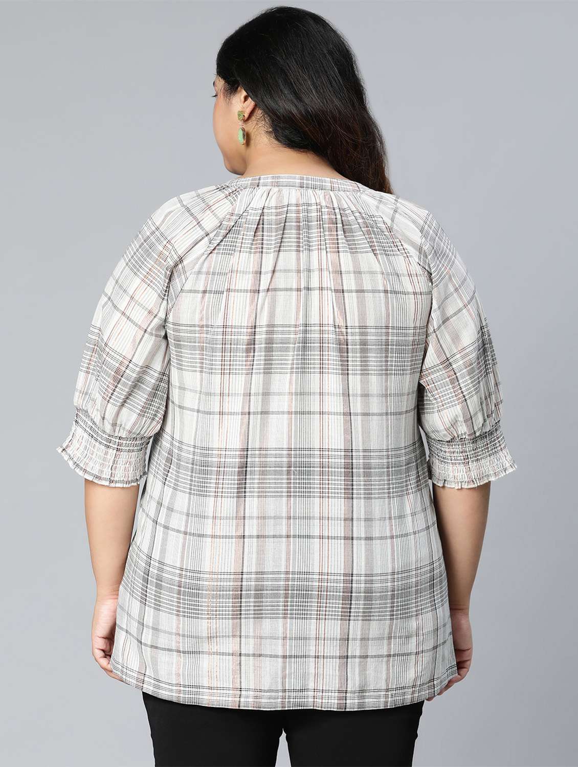 women's straight mandarin neck top - 18524611 -  Standard Image - 2