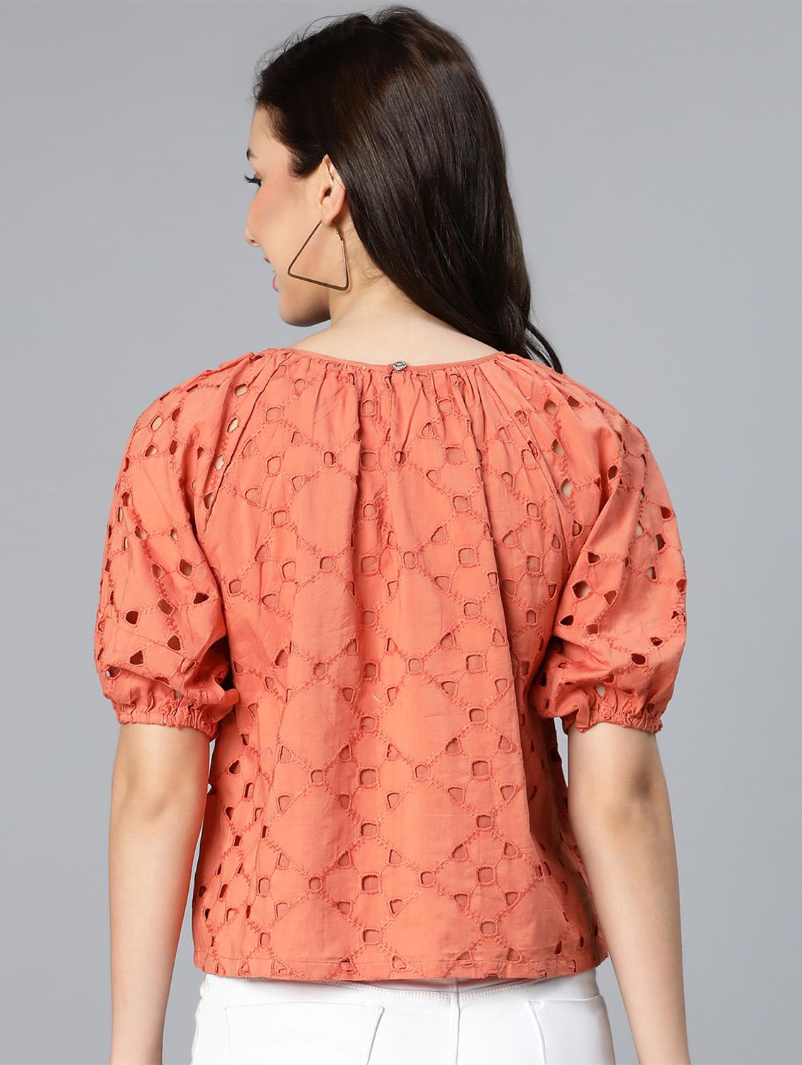 women's crop round neck top - 18524613 - Standard Image - 2