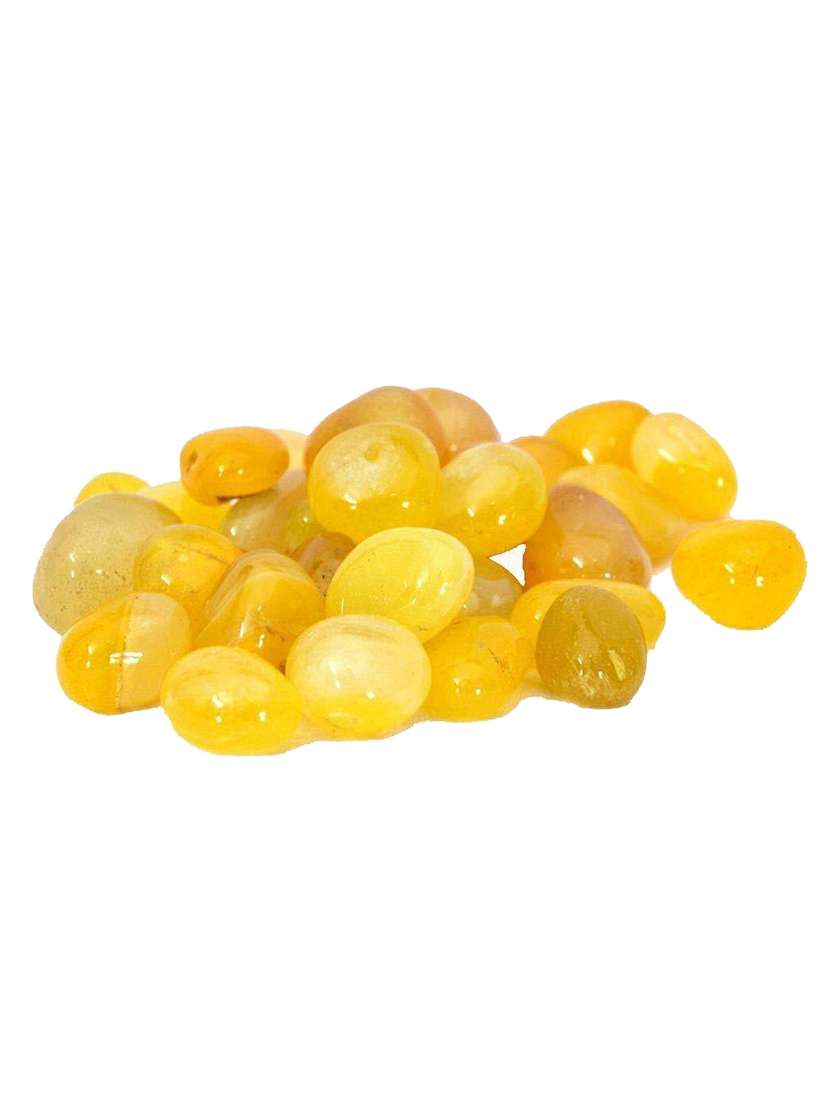 stone polished glossy decortaive onyx  pebbles stones for home decor, garden, table decoration and vase fillers yellow