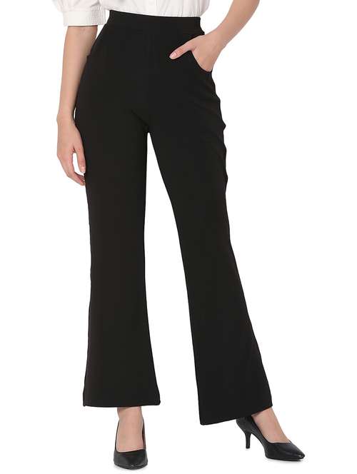 high waist solid bootcut trouser - 18526988 - Standard Image - 0