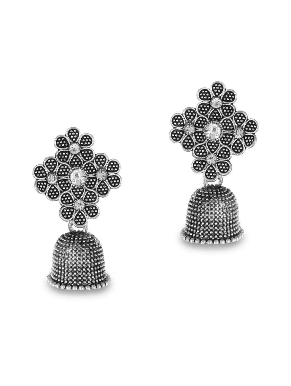 silver brass chandellier earring