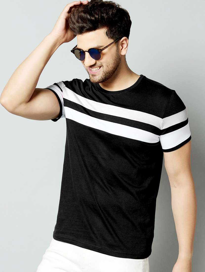 crew neck cut & sew t-shirt