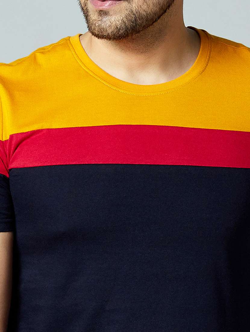 crew neck color blocked t-shirt - 18528788 -  Standard Image - 2