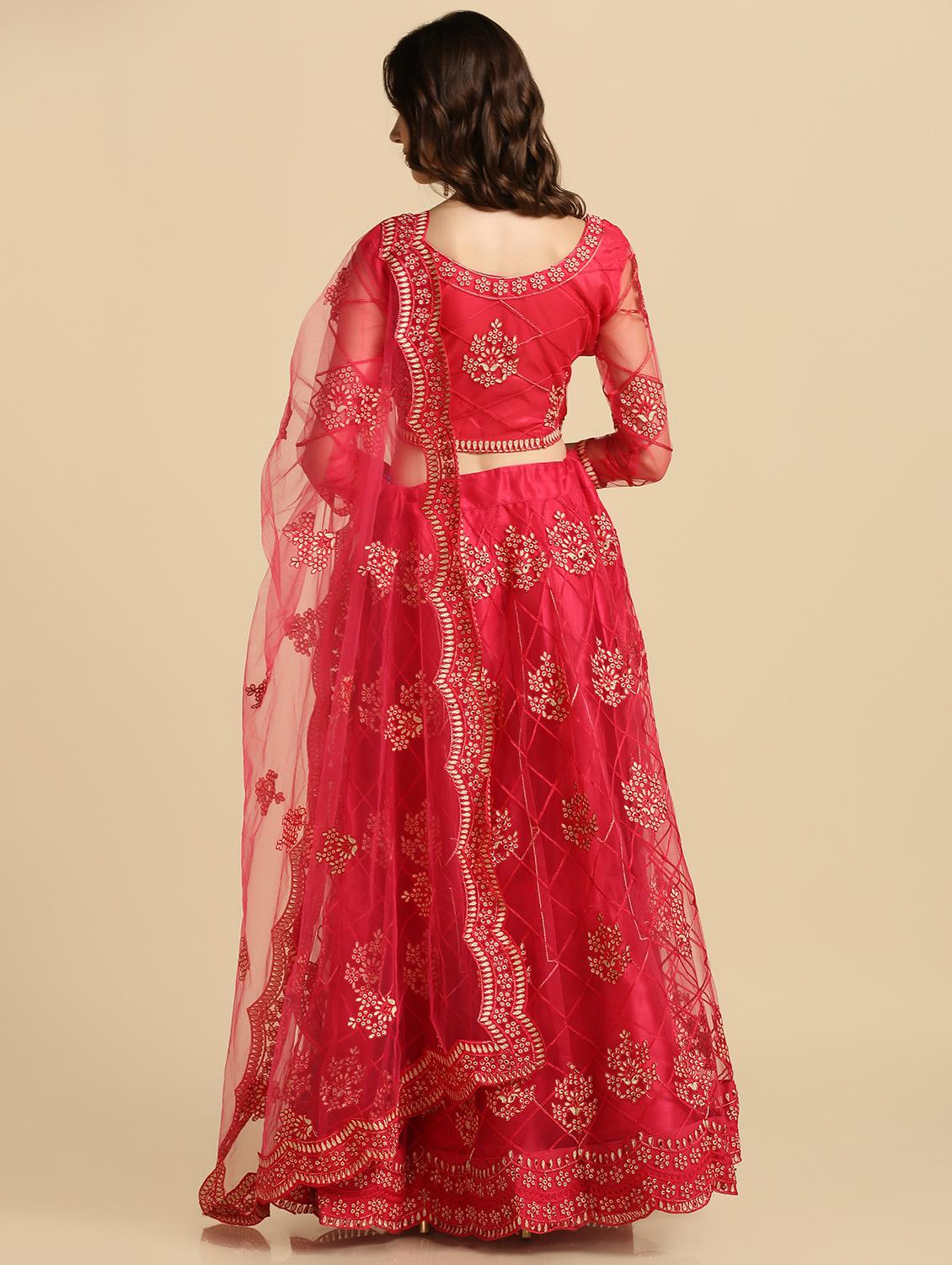 embroidered semi-stitched lehenga choli with dupatta - 18529266 - Standard Image - 2