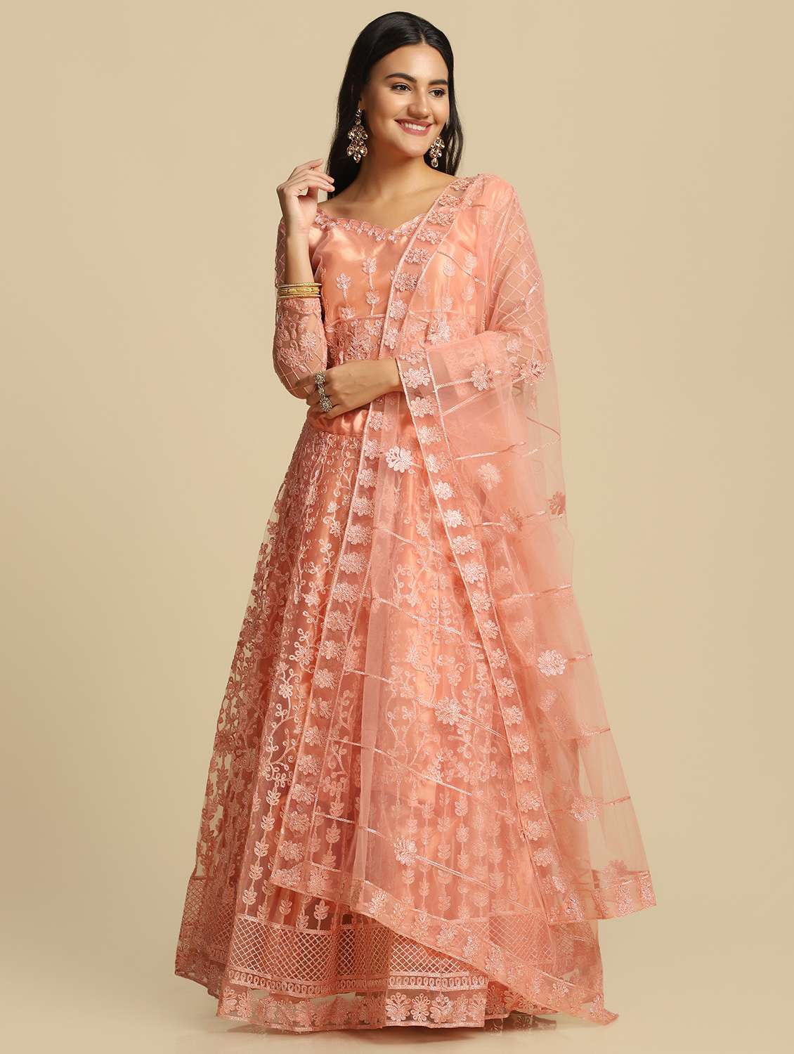 embroidered semi-stitched lehenga choli with dupatta