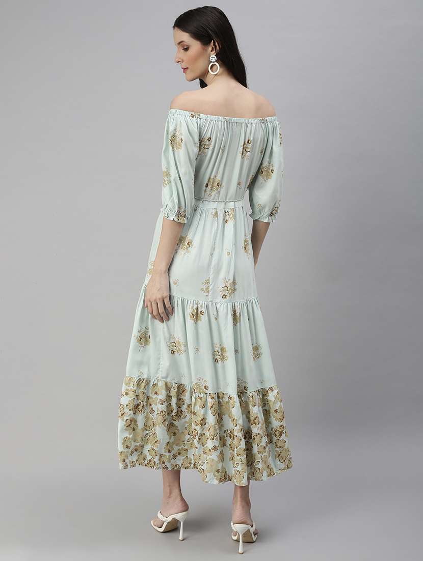 women printed off shoulder dress - 18530367 -  Standard Image - 2