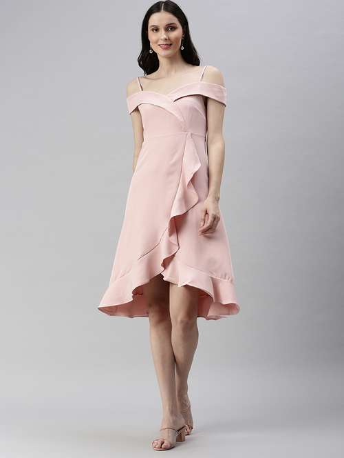 women's ruffle solid dress - 18530376 - Standard Image - 0