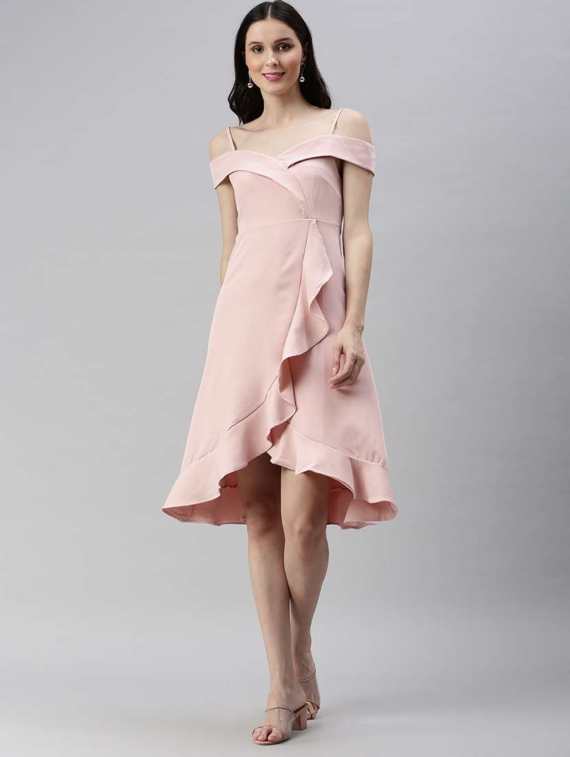 women's ruffle solid dress - 18530376 - Zoom Image - 0