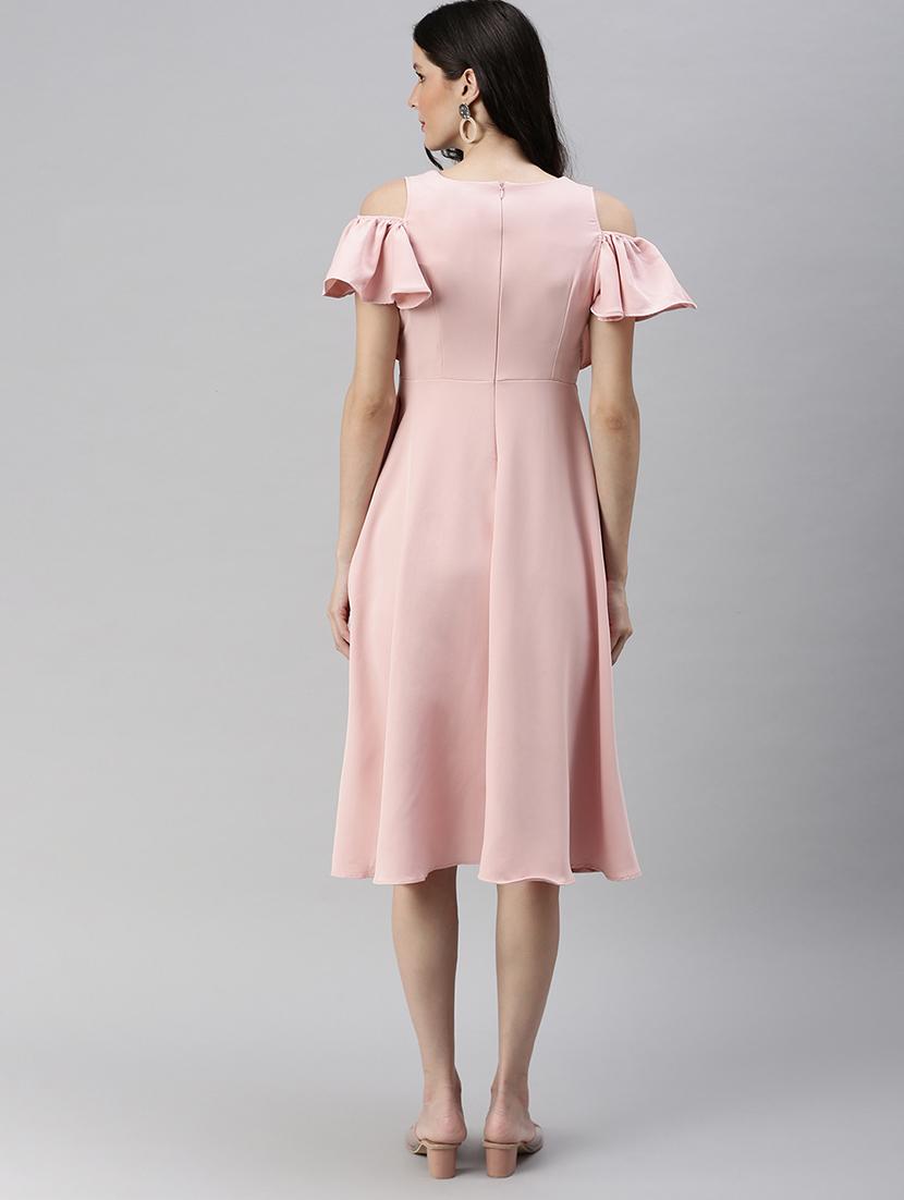 women's fit & flare solid dress - 18530382 - Standard Image - 2