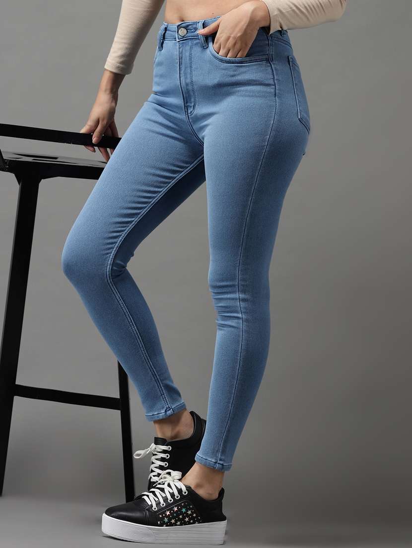 solid high rise denim jeans  - 18531070 -  Standard Image - 2
