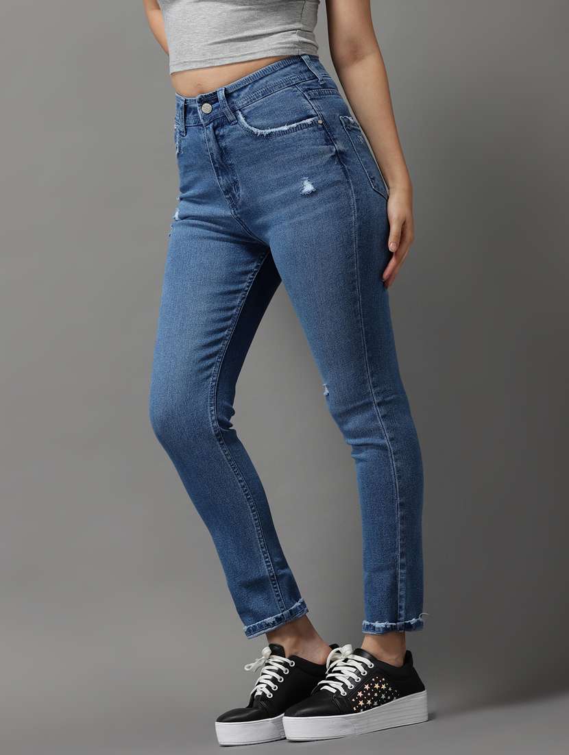 women's distress slim fit jeans - 18531082 -  Standard Image - 2
