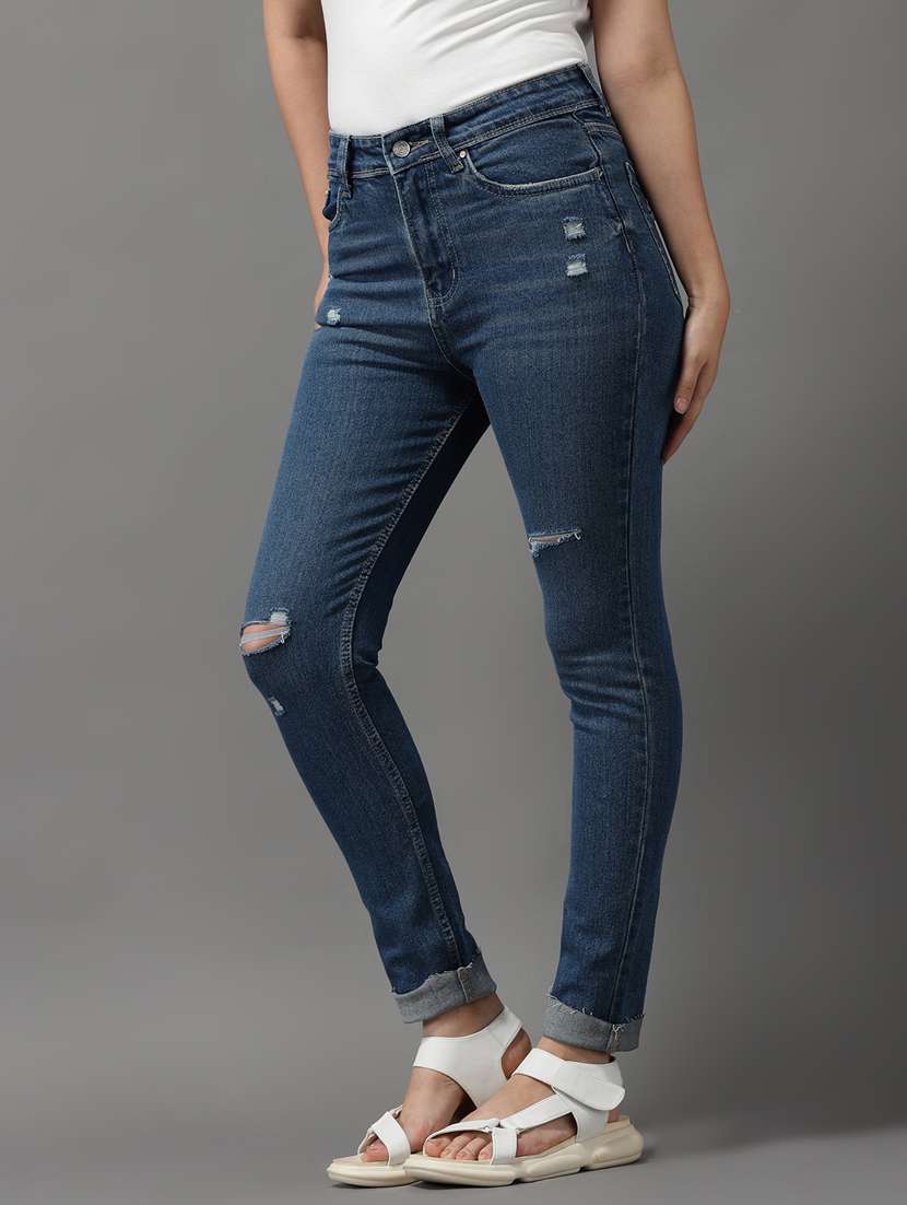 women's distress slim fit jeans - 18531086 -  Standard Image - 2
