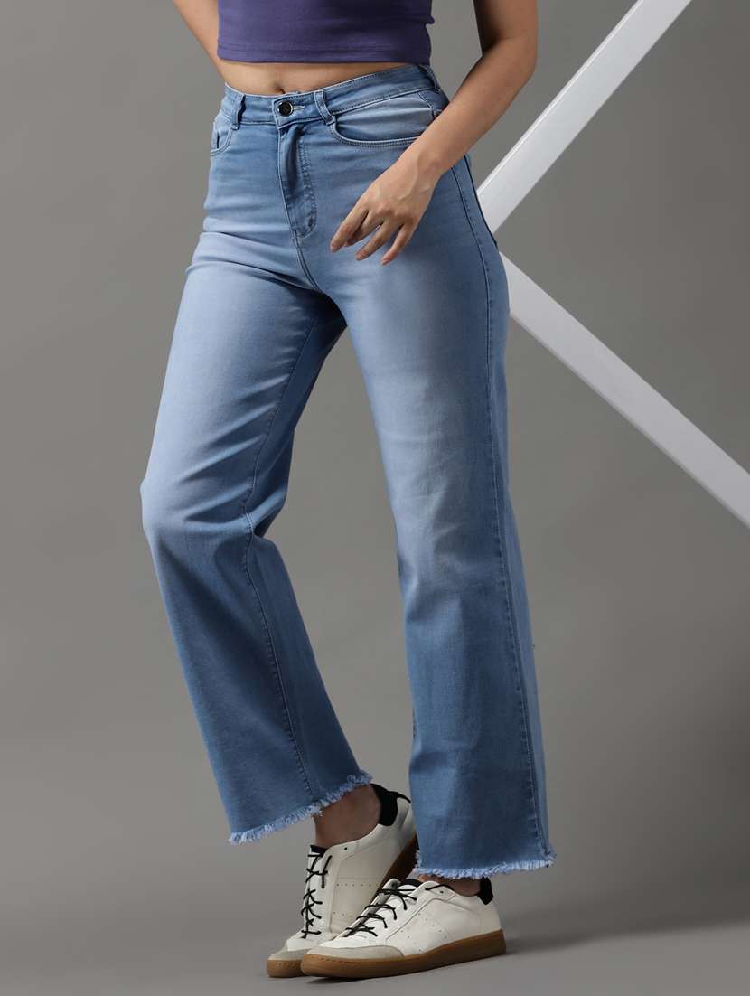 women's plain straight fit jeans - 18531090 -  Standard Image - 2