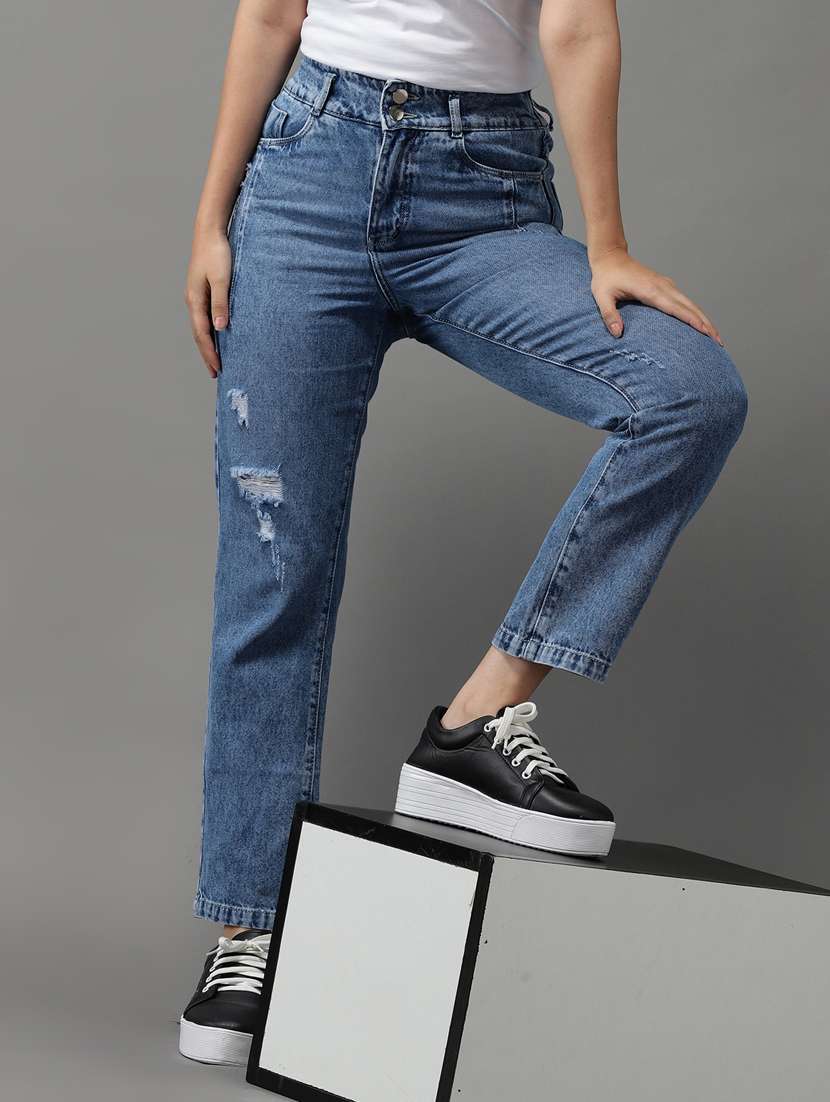 women's distress mom fit jeans - 18531100 -  Standard Image - 2