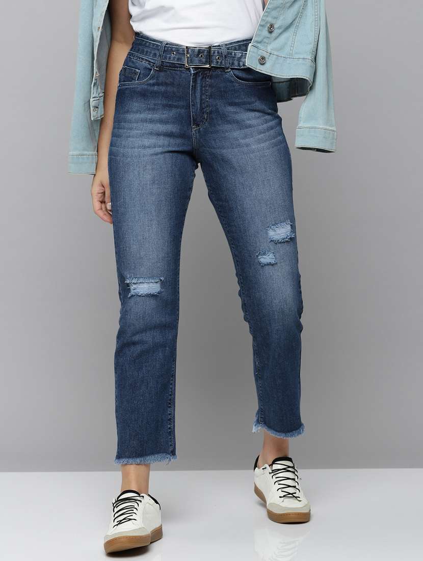 women's distress straight fit jeans - 18531108 -  Standard Image - 2
