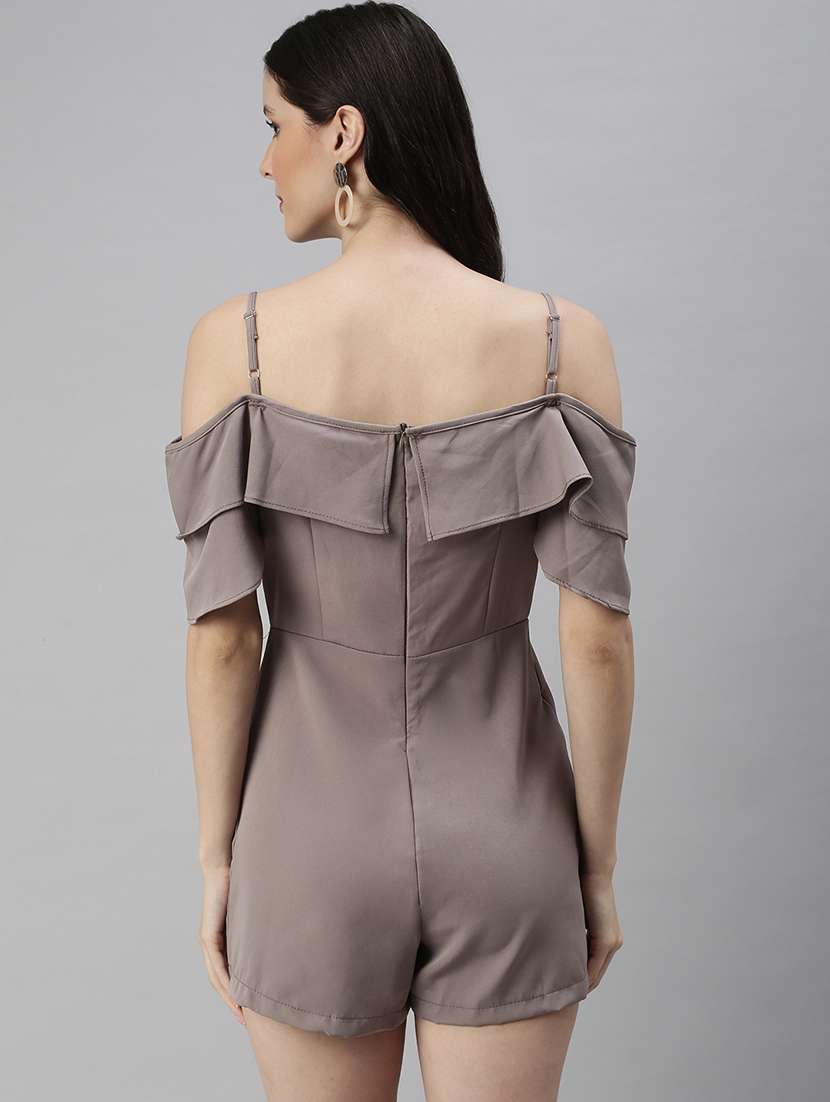 cold shoulder solid romper - 18531243 -  Standard Image - 2