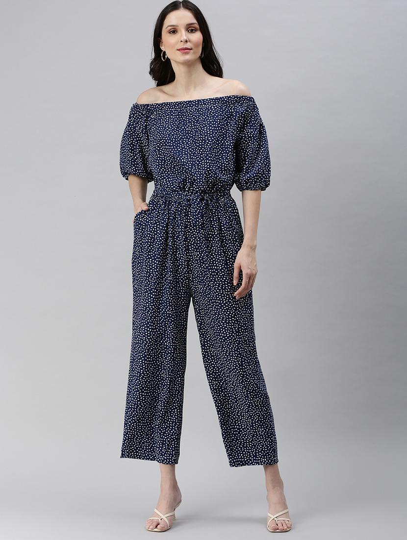 off shoulder printed jumpsuit - 18531249 - Zoom Image - 0