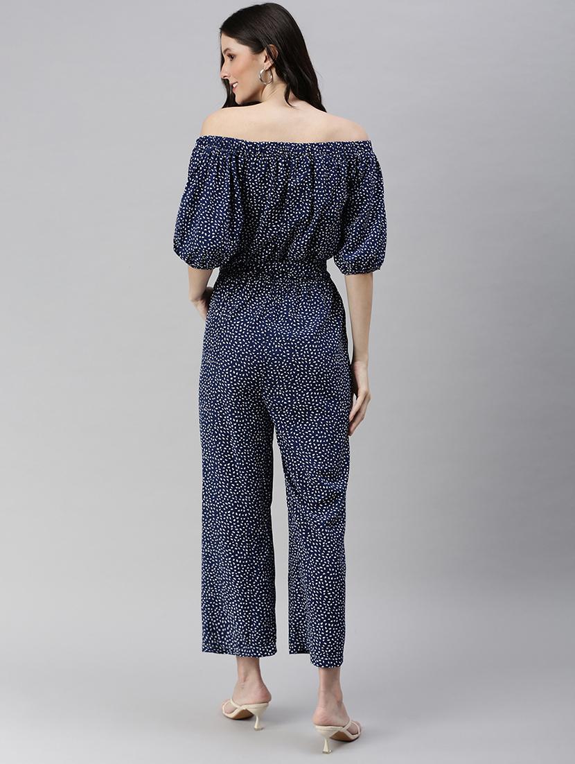 off shoulder printed jumpsuit - 18531249 - Standard Image - 2