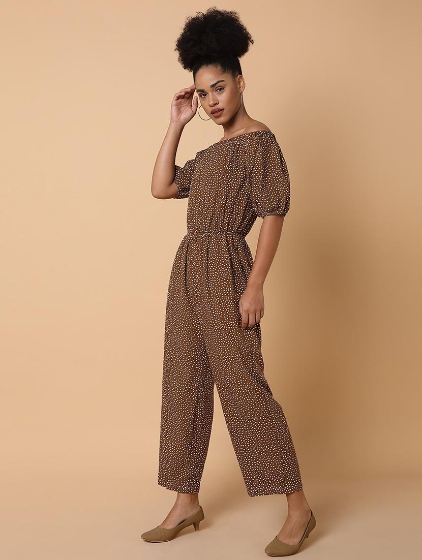 off shoulder printed jumpsuit - 18531250 - Standard Image - 2