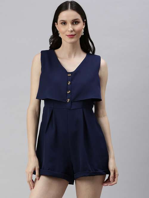 v-neck solid romper  - 18531253 -  Standard Image - 0