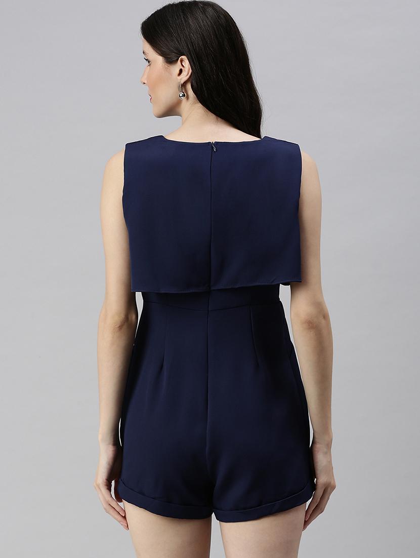 v-neck solid romper - 18531253 - Standard Image - 2