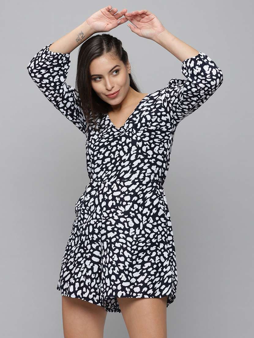 v-neck animal print romper  - 18531273 -  Standard Image - 2