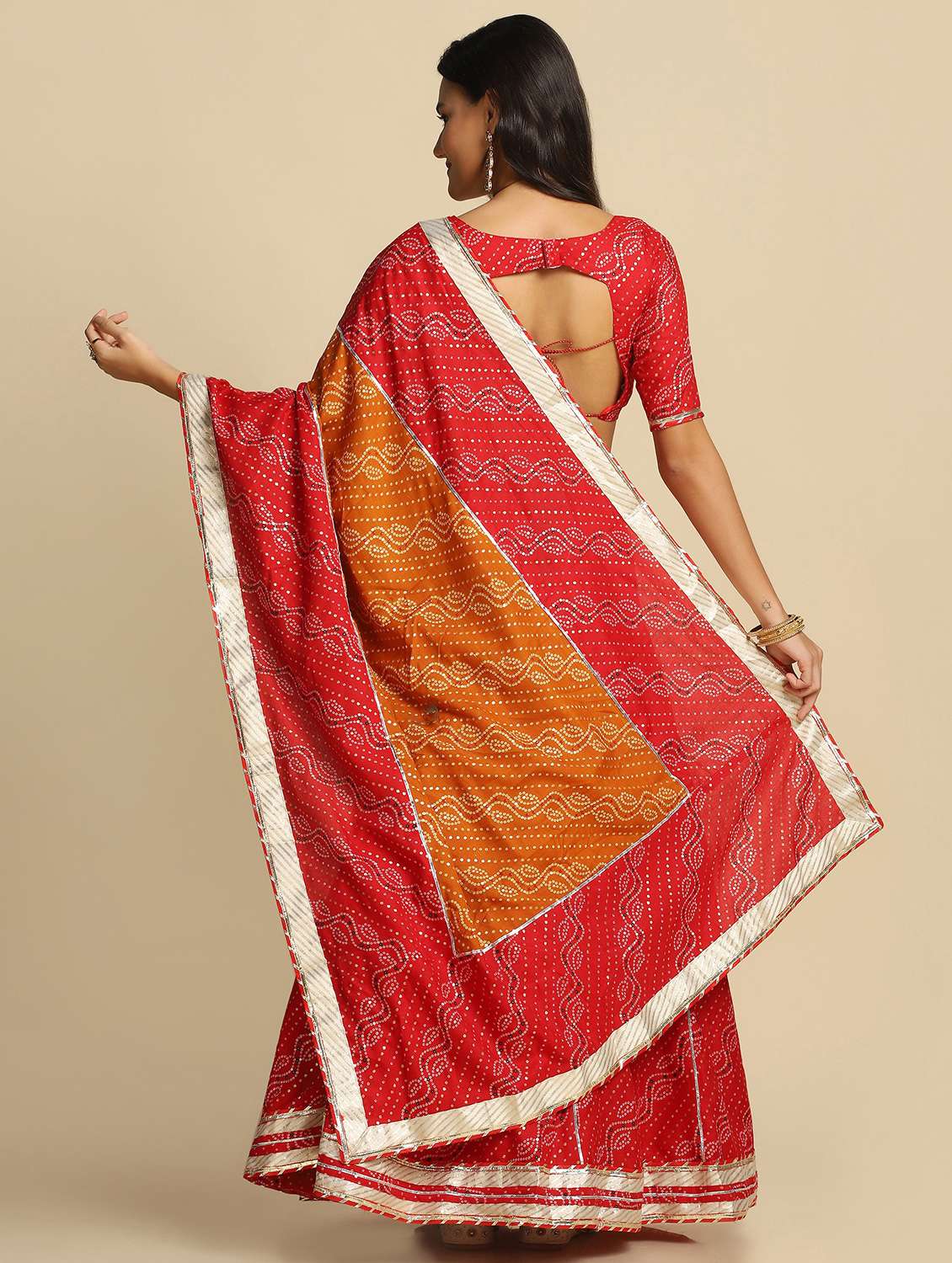 bandhani semi-stitched lehenga choli with dupatta - 18531609 -  Standard Image - 2