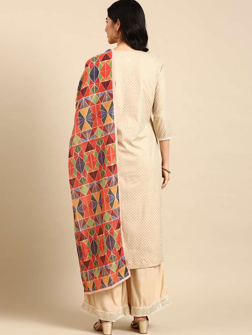 women printed kurta palazzo set with dupatta - 18532040 -  Standard Image - 2