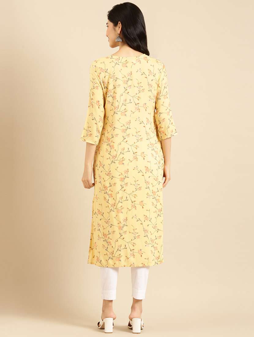 women's straight kurta - 18532096 -  Standard Image - 2