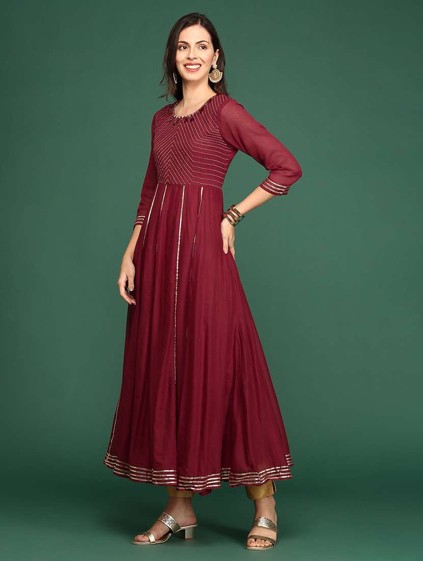 gota work anarkali ethnic dress  - 18532107 -  Standard Image - 2