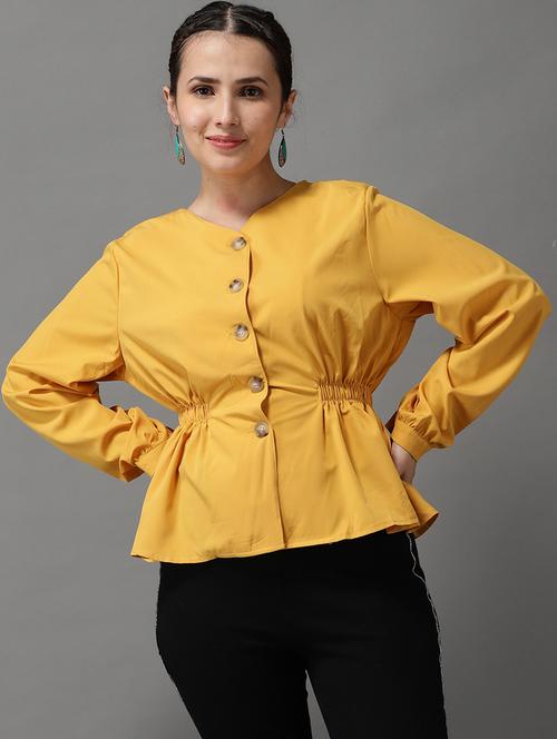 women's peplum v neck top - 18532186 -  Standard Image - 0
